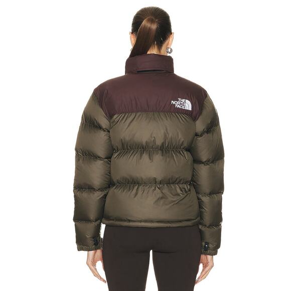 🆕THE NORTH FACE Women 96 Retro Nuptse Jacket Green Brown 700 Down Size XL NWT - Picture 2 of 16